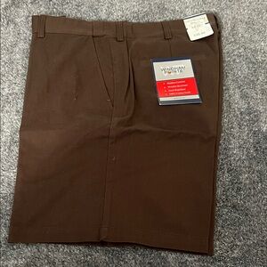 Men's Tan Flat Front Shorts